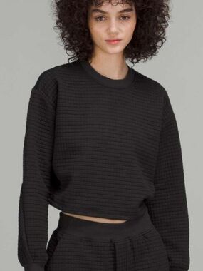 Lululemon Lab - Textured Grid Cropped Pullover - Black